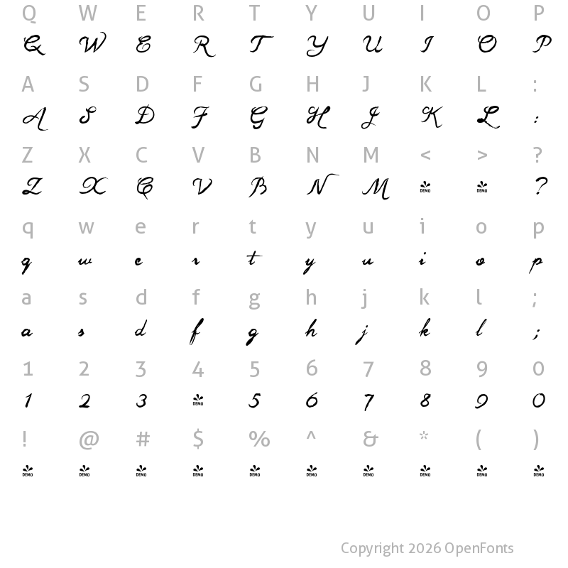Character Map of FONTSPRING DEMO - Norwich Regular
