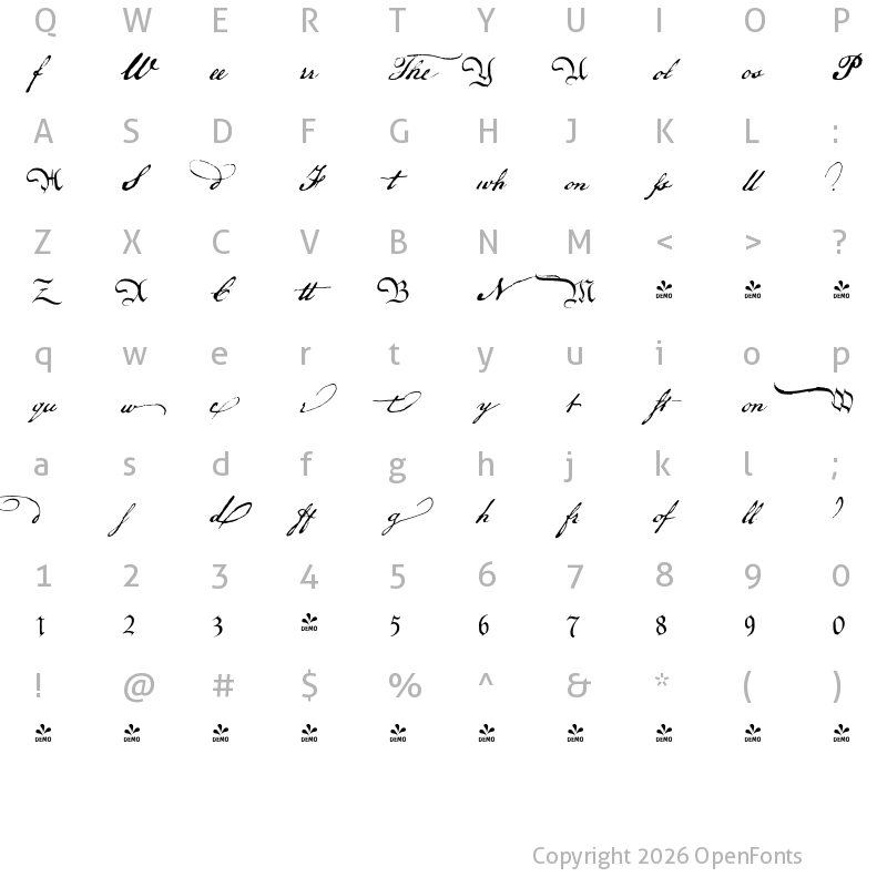 Character Map of FONTSPRING DEMO - P22 Declaration Sorts Regular