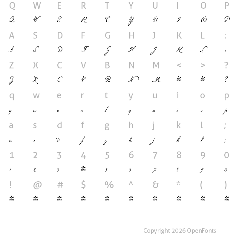Character Map of FONTSPRING DEMO - P22 Gauguin Pro Regular