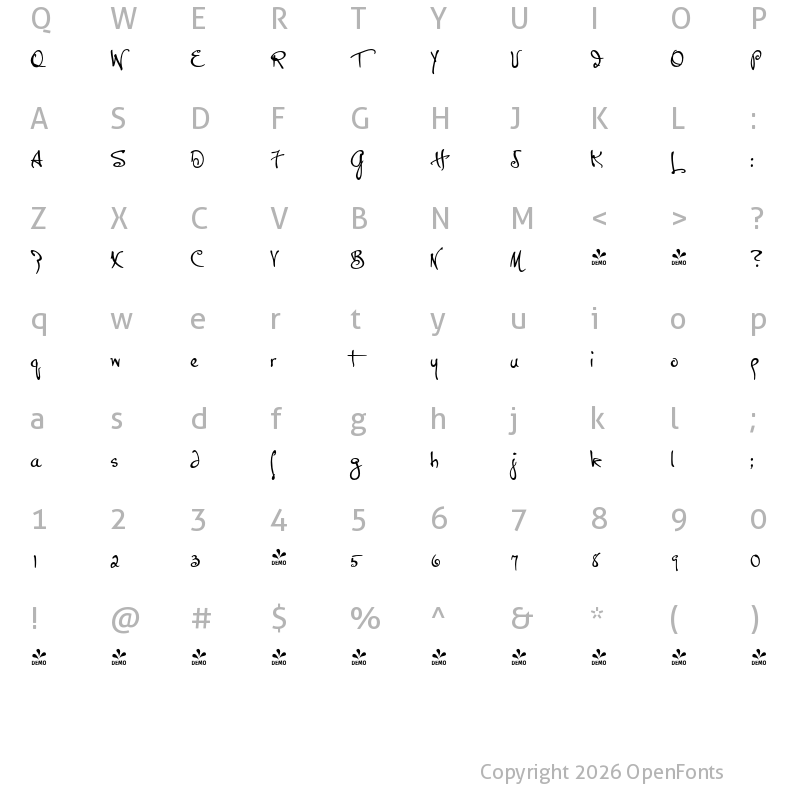 Character Map of FONTSPRING DEMO - P22 Hopper Josephine Regular