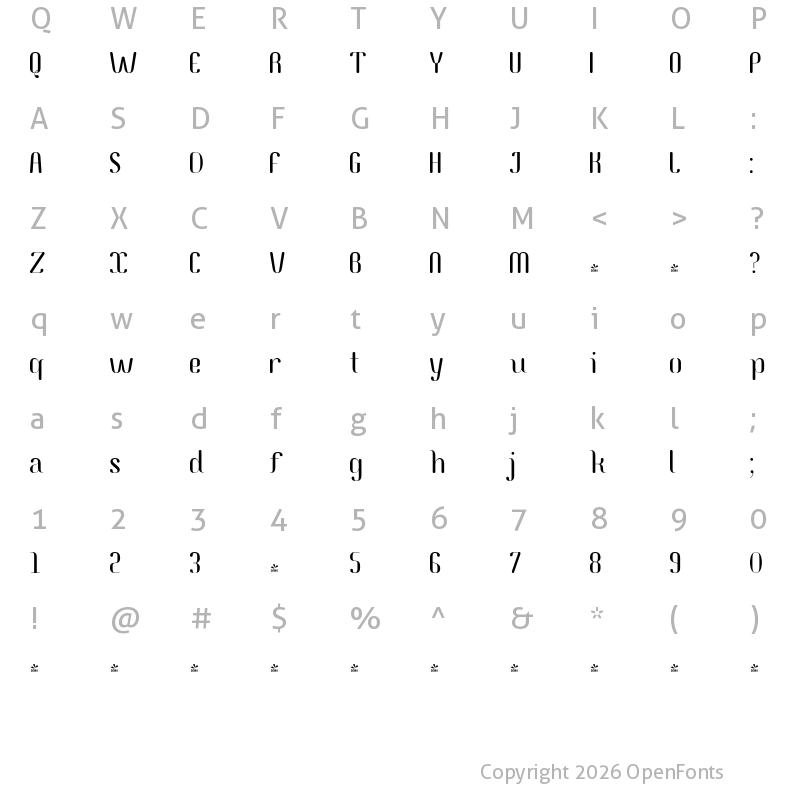 Character Map of FONTSPRING DEMO - Pagnua Regular