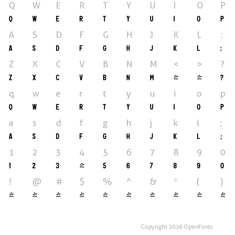 Character Map of FONTSPRING DEMO - Perfume Sans 2 Medium