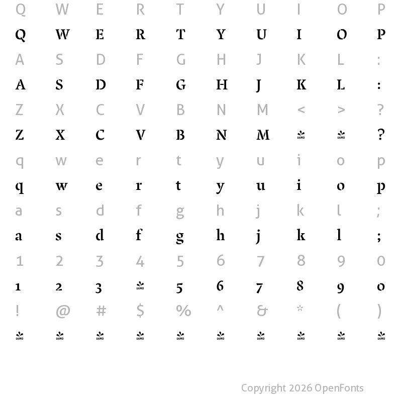 Character Map of FONTSPRING DEMO - Pochoir Regular