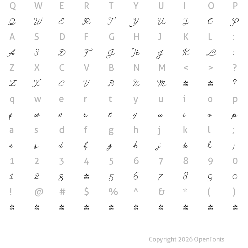 Character Map of FONTSPRING DEMO - PretAPorter Linear Heavy Regular