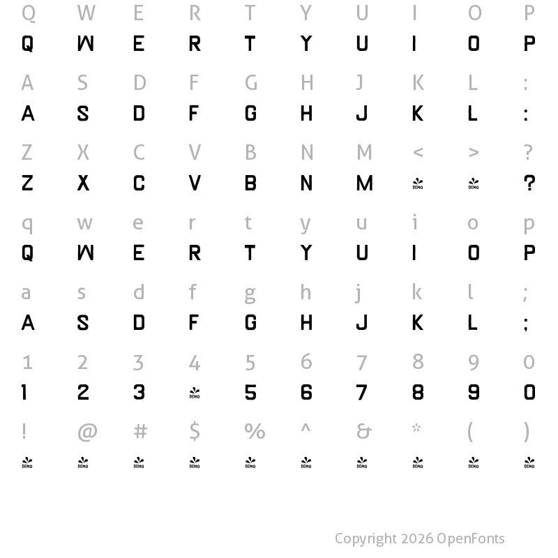 Character Map of FONTSPRING DEMO - Resolution Sans Regular