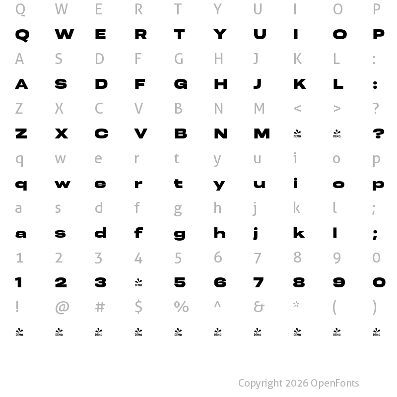 Character Map of FONTSPRING DEMO - Resolve Sans Black Wd Regular