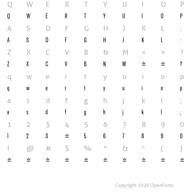 Character Map of FONTSPRING DEMO - Resolve Sans Cn Regular