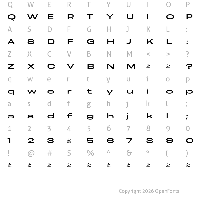 Character Map of FONTSPRING DEMO - Resolve Sans Ext Regular