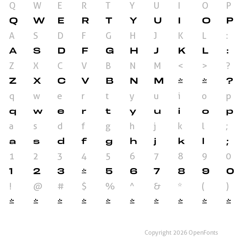 Character Map of FONTSPRING DEMO - Resolve Sans Medium Wd Regular