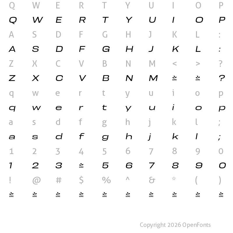 Character Map of FONTSPRING DEMO - Resolve Sans Semilight Wd Ita Regular