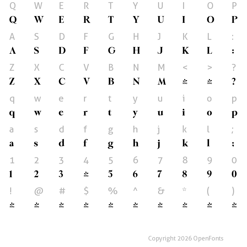 Character Map of FONTSPRING DEMO - Ringle Black Regular