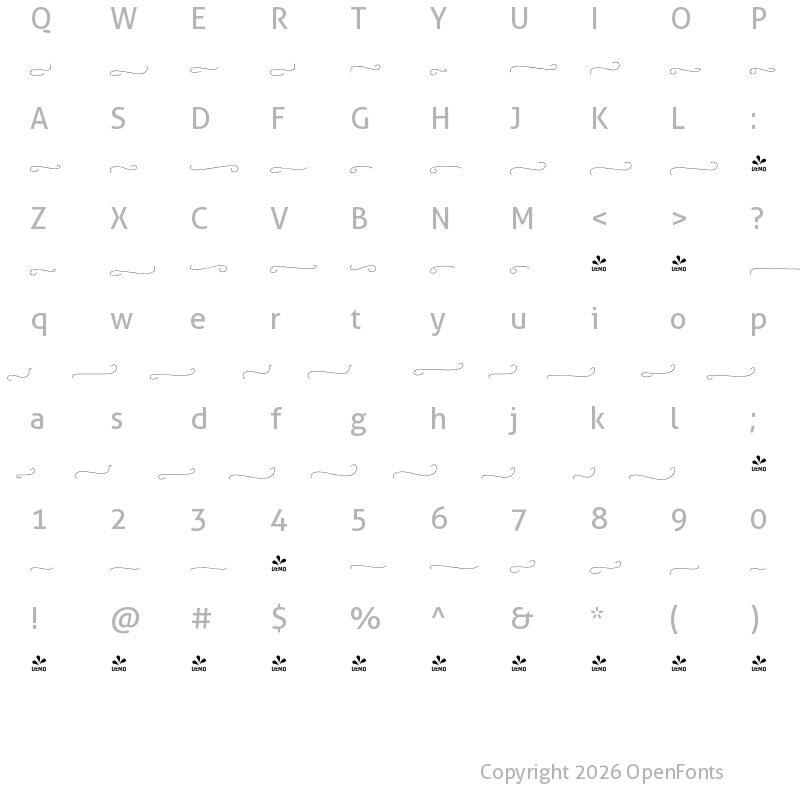 Character Map of FONTSPRING DEMO - RoseGarden Orn 2 Regular