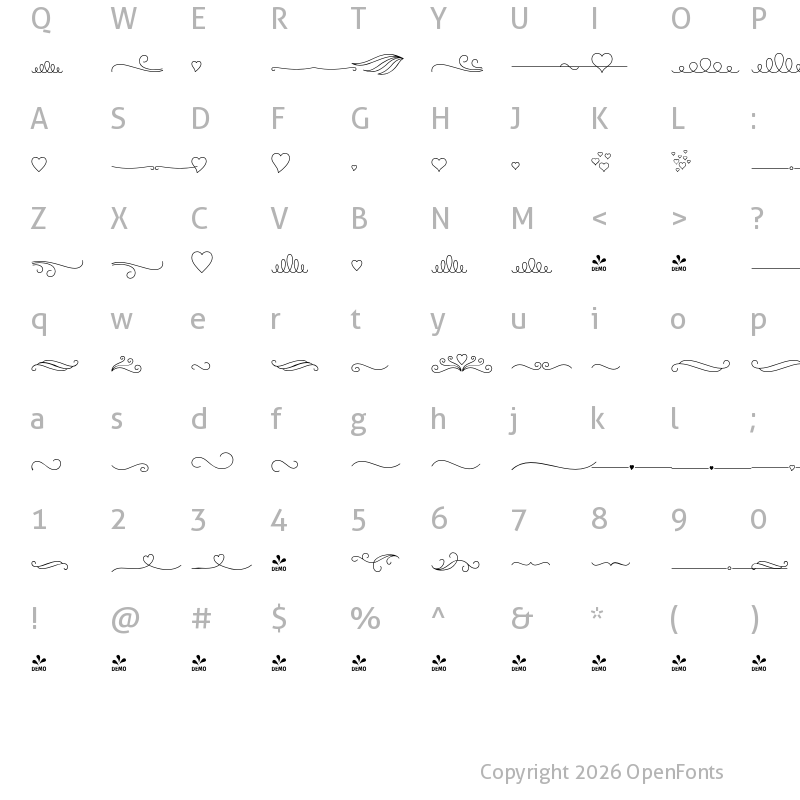 Character Map of FONTSPRING DEMO - Salve Extras Regular