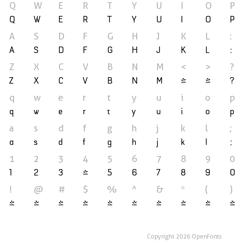 Character Map of FONTSPRING DEMO - Selektor Regular Regular