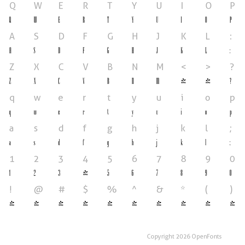 Character Map of FONTSPRING DEMO - SpireExpert Regular