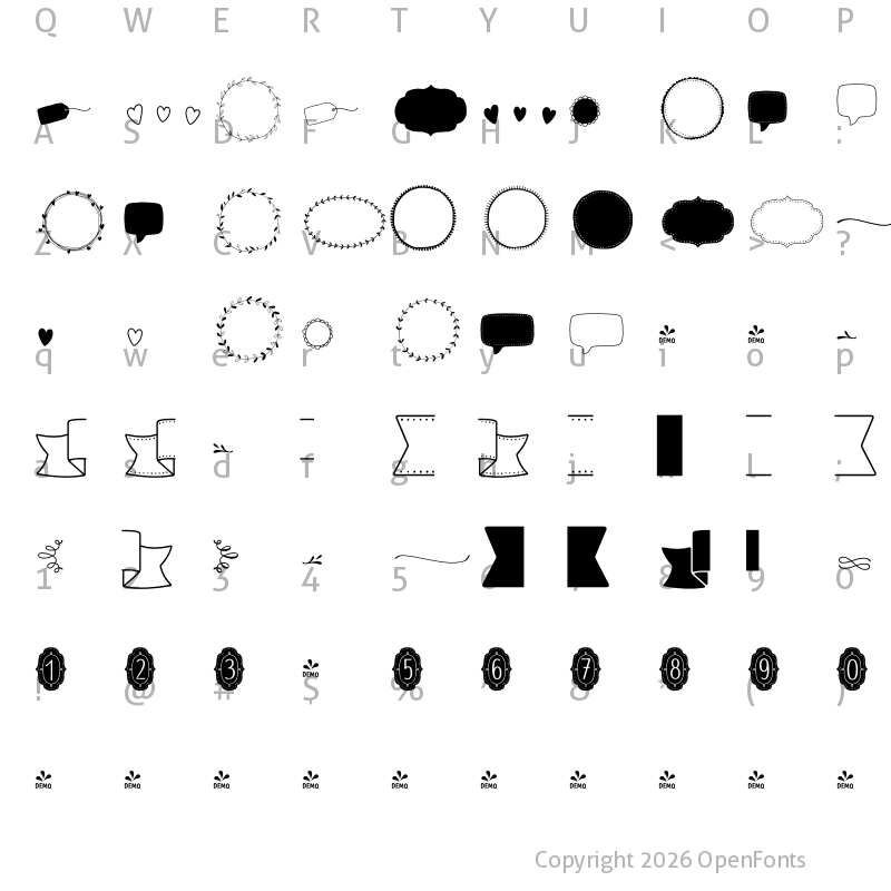 Character Map of FONTSPRING DEMO - Storyteller DE Regular
