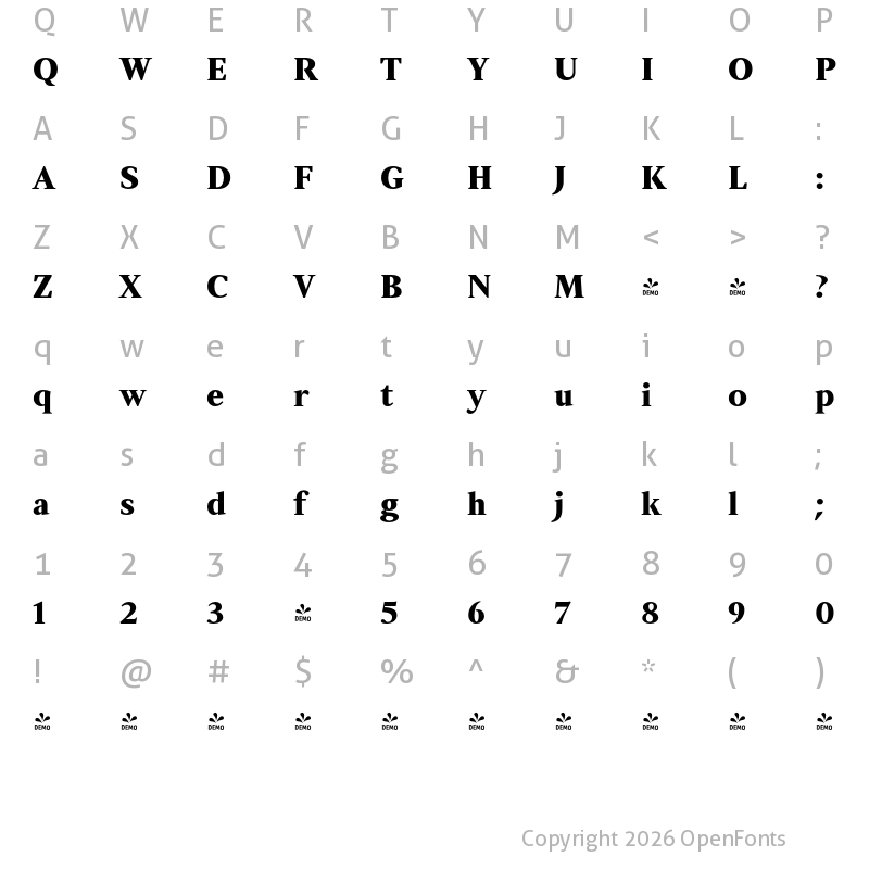 Character Map of FONTSPRING DEMO - Strato Pro Black Regular