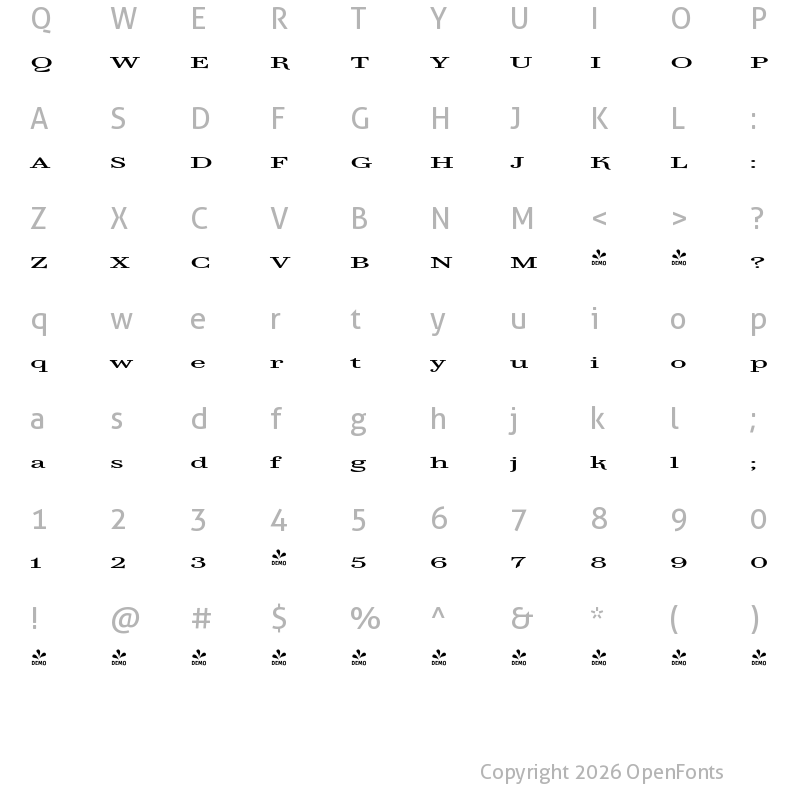 Character Map of FONTSPRING DEMO - TA Regresso Little Regular