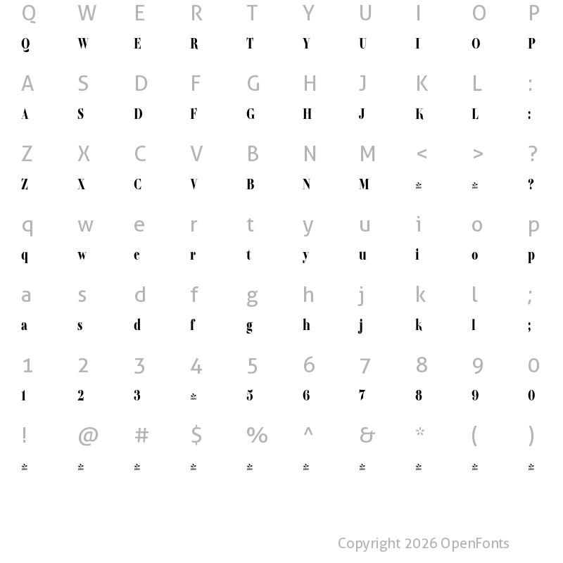 Character Map of FONTSPRING DEMO - TA Regresso M Bold