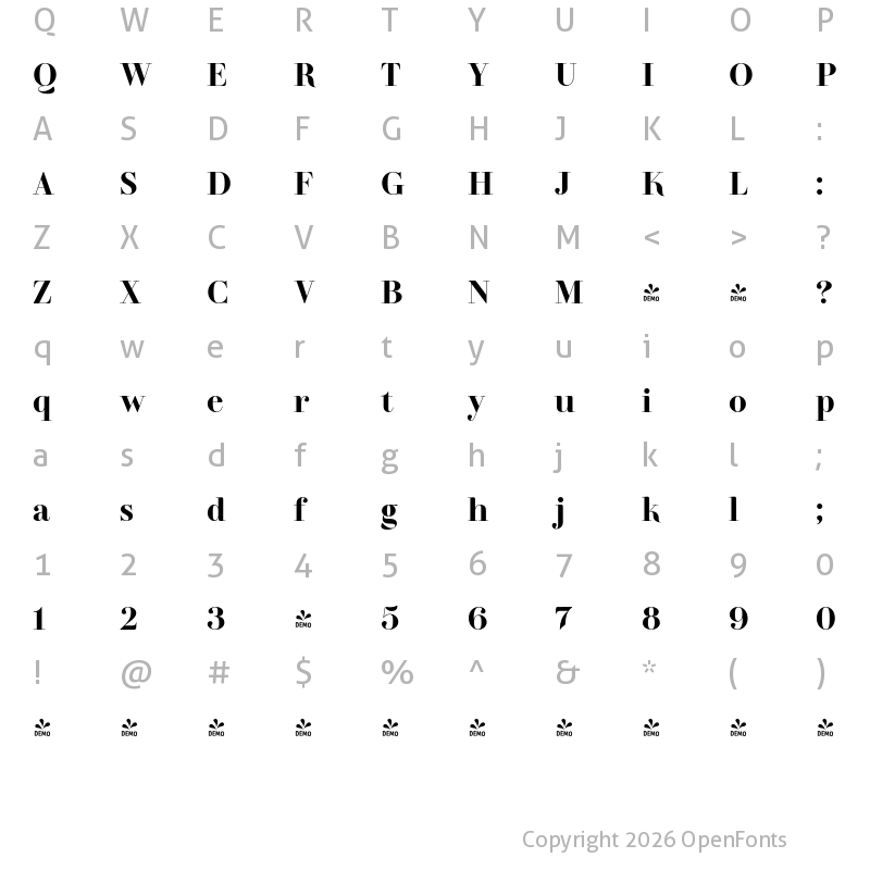 Character Map of FONTSPRING DEMO - TA Regresso Rounded SemBd Regular