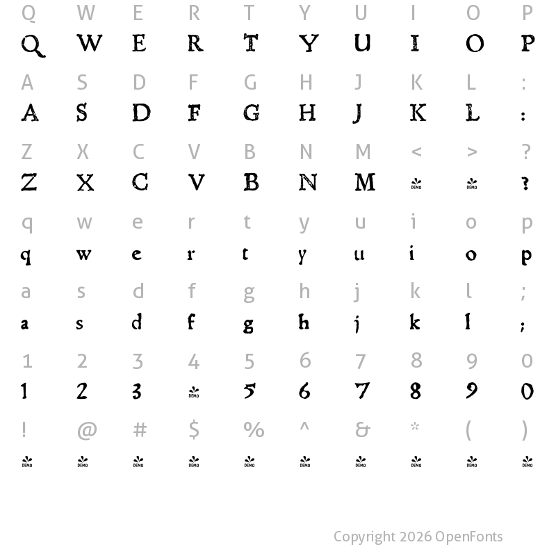 Character Map of FONTSPRING DEMO - Telegdi Pro Bd Bold