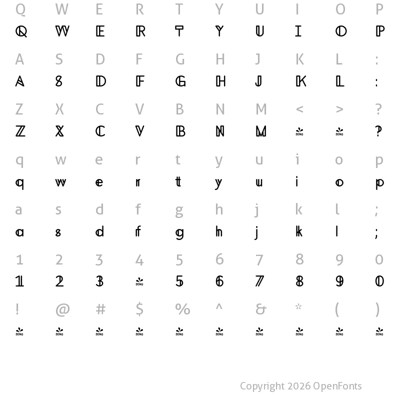 Character Map of FONTSPRING DEMO - This Ge Regular