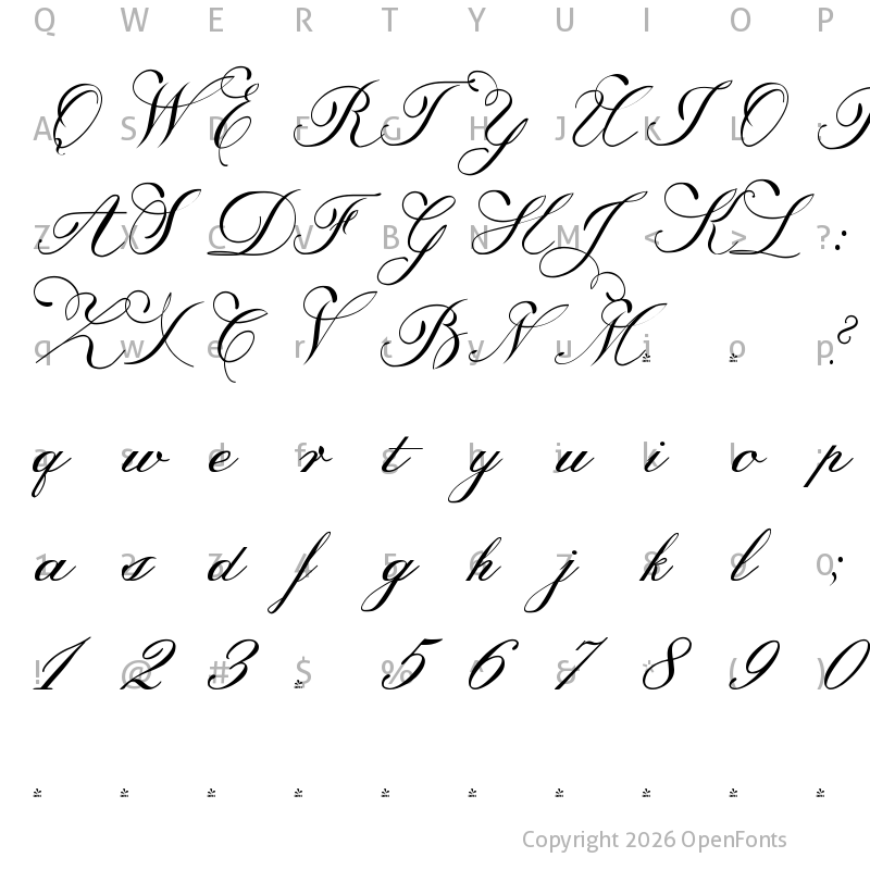 Character Map of FONTSPRING DEMO - Trufla Regular