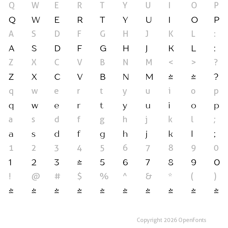 Character Map of FONTSPRING DEMO - TT Drugs Variable Regular