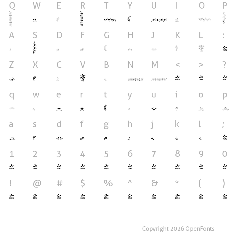 Character Map of FONTSPRING DEMO - Untitled Regular