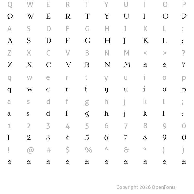 Character Map of FONTSPRING DEMO - Welo Casual NF Regular