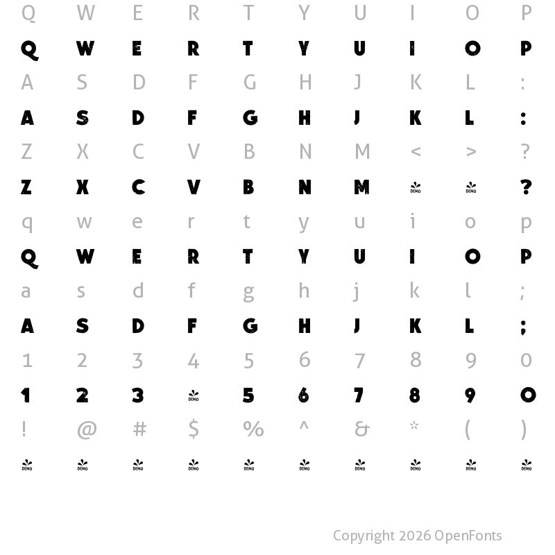 Character Map of FONTSPRING DEMO - WTC LITO Regular