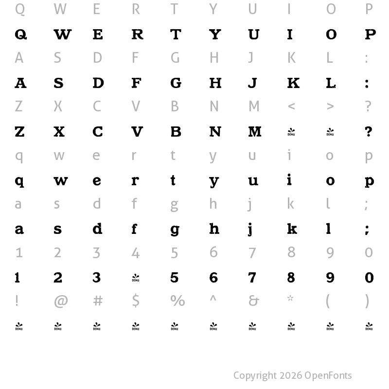 Character Map of FONTSPRING DEMO - WTC RENA Regular