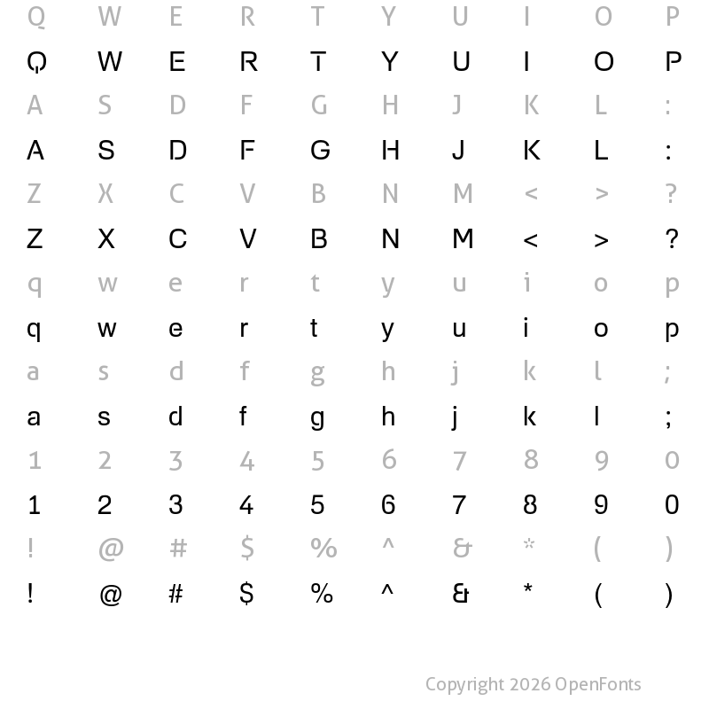 Character Map of Foobar Pro Regular