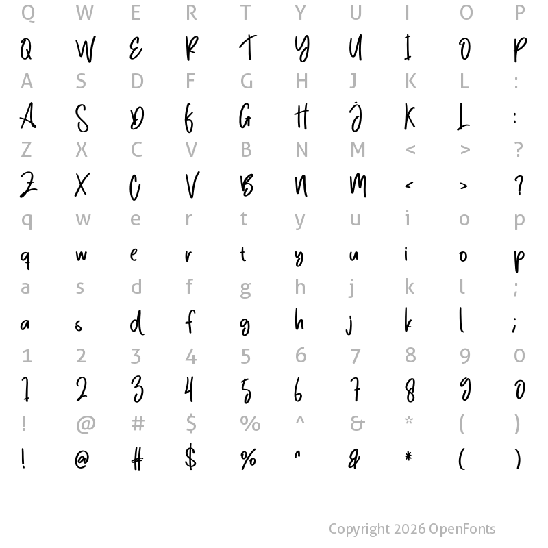 Character Map of For You Regular