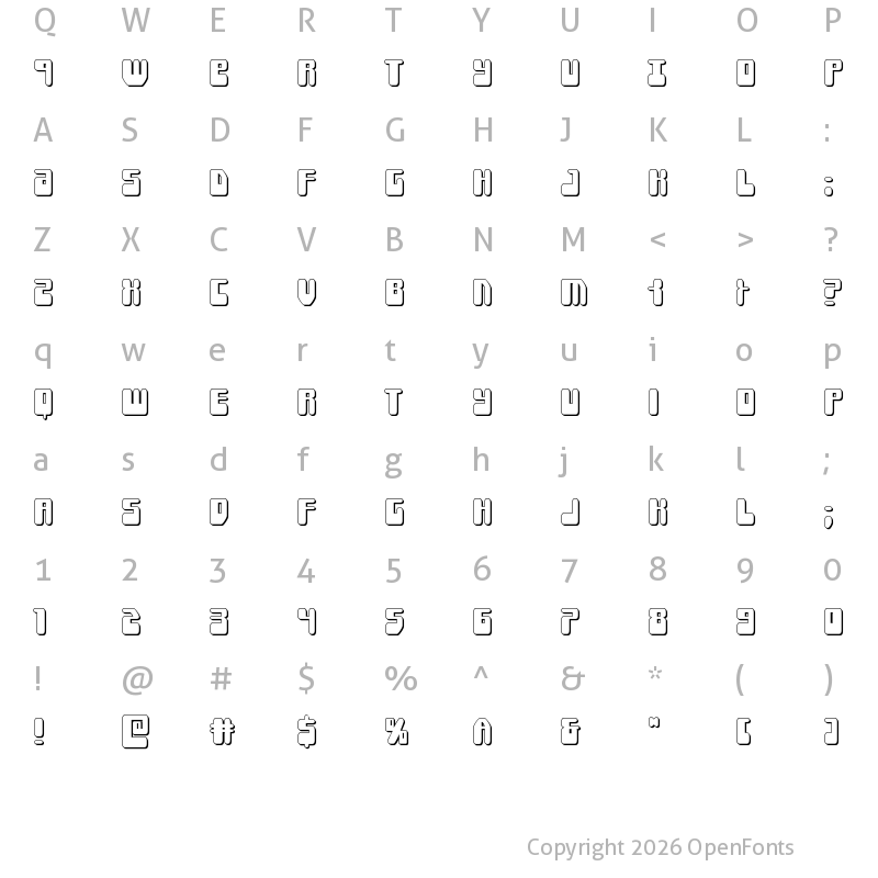 Character Map of Force Majeure 3D Regular