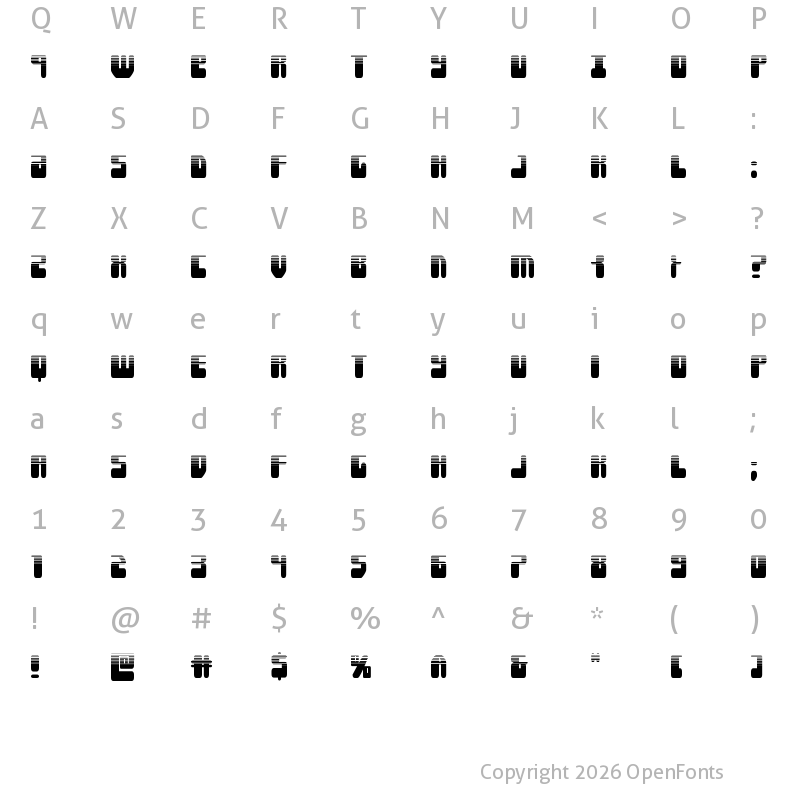 Character Map of Force Majeure Halftone Regular
