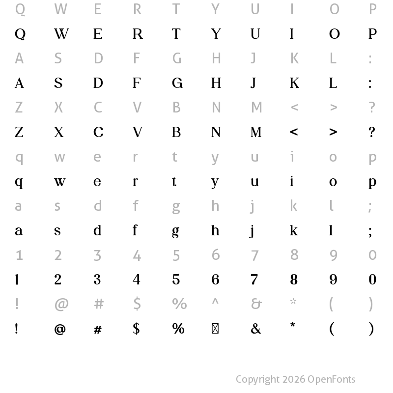 Character Map of Forestyland SemiBold