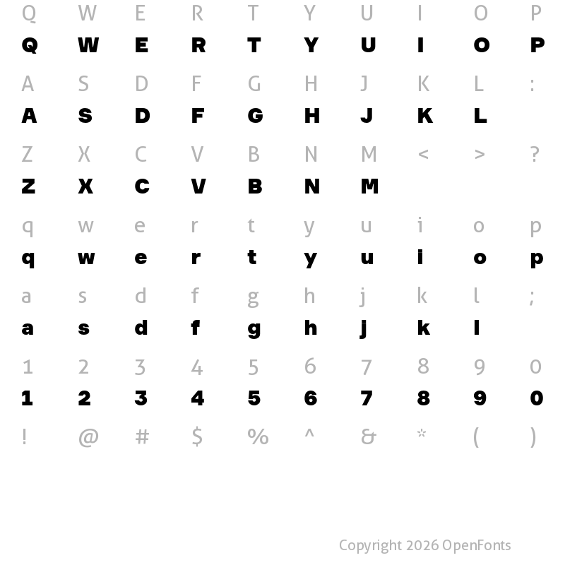 Character Map of Formular Ultra