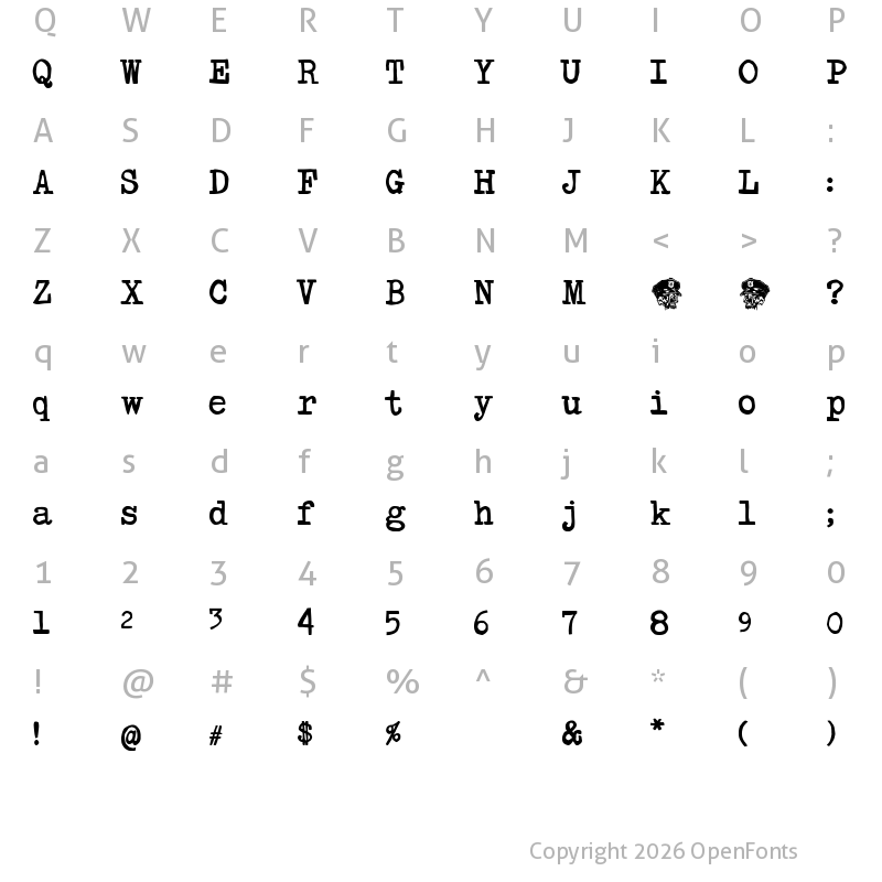 Character Map of Formulario 1312 Regular