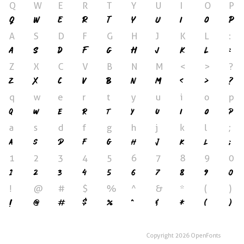 Character Map of Fort Quinsy Regular
