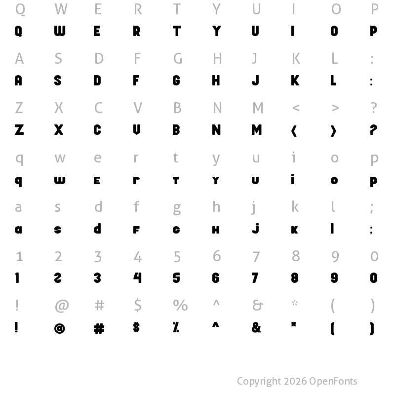 Character Map of Fortman Regular