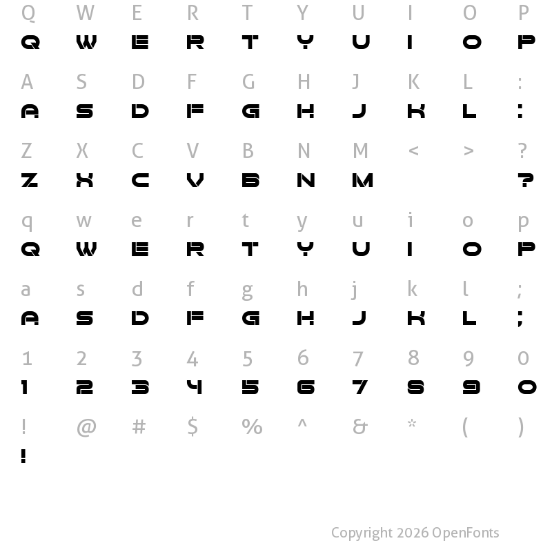Character Map of Forvertz Regular