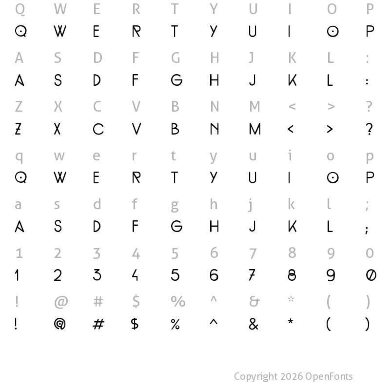 Character Map of FoundationTitlesHand Medium