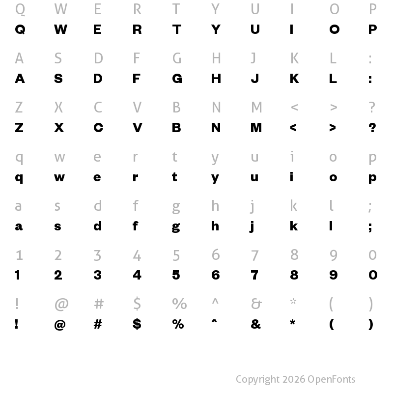 Character Map of Founders Grotesk Bold