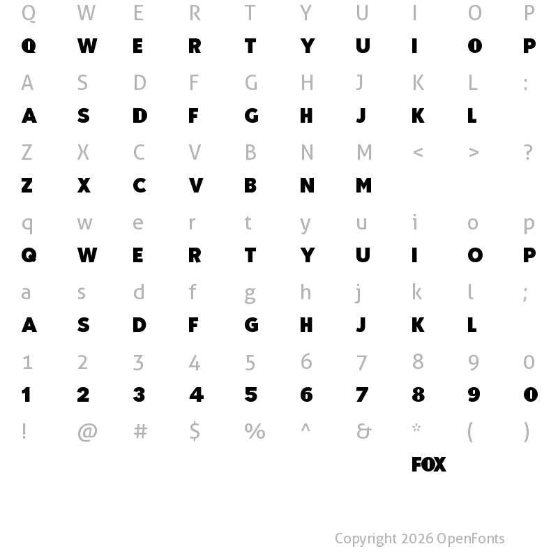 Character Map of FOX Bold