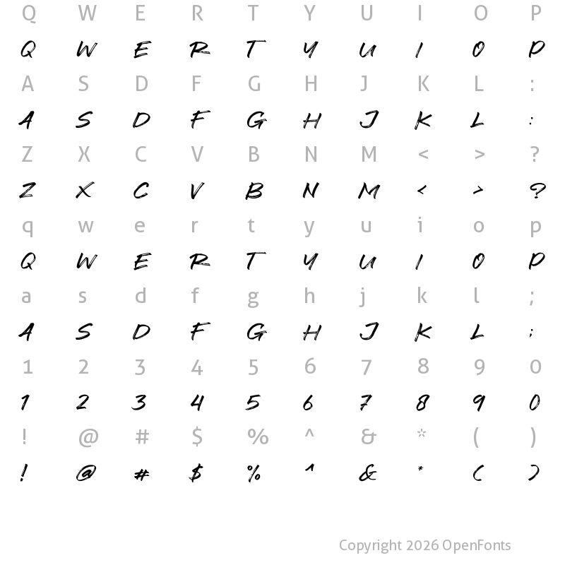 Character Map of Foxbot Regular
