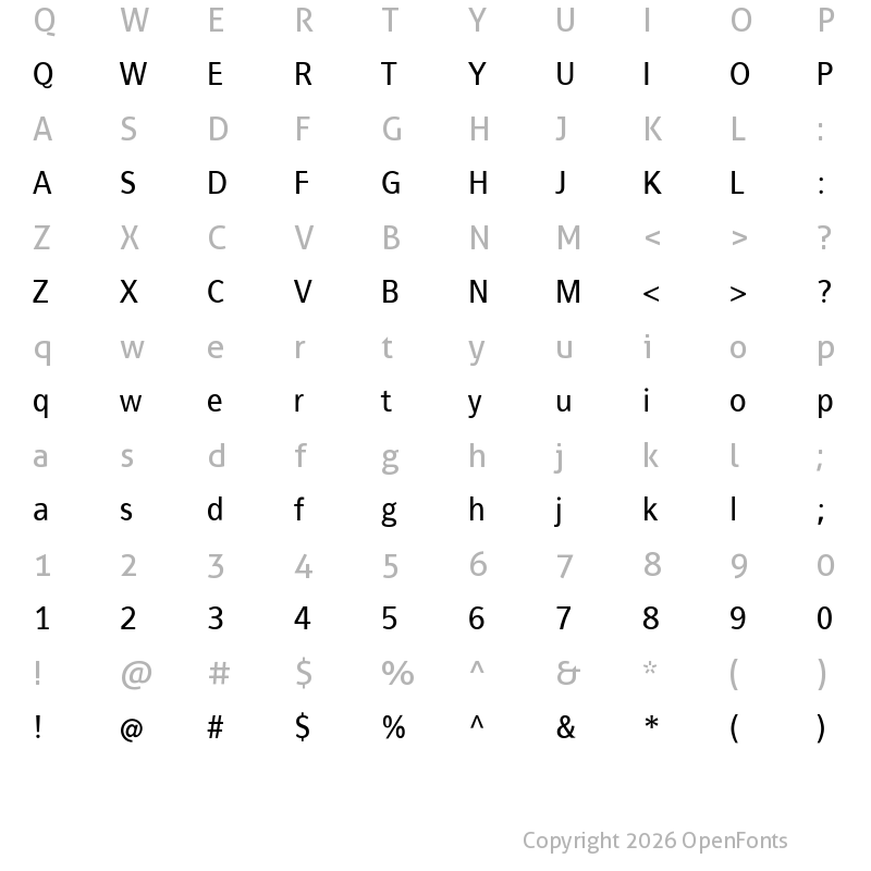 Character Map of FrancophilSans Regular