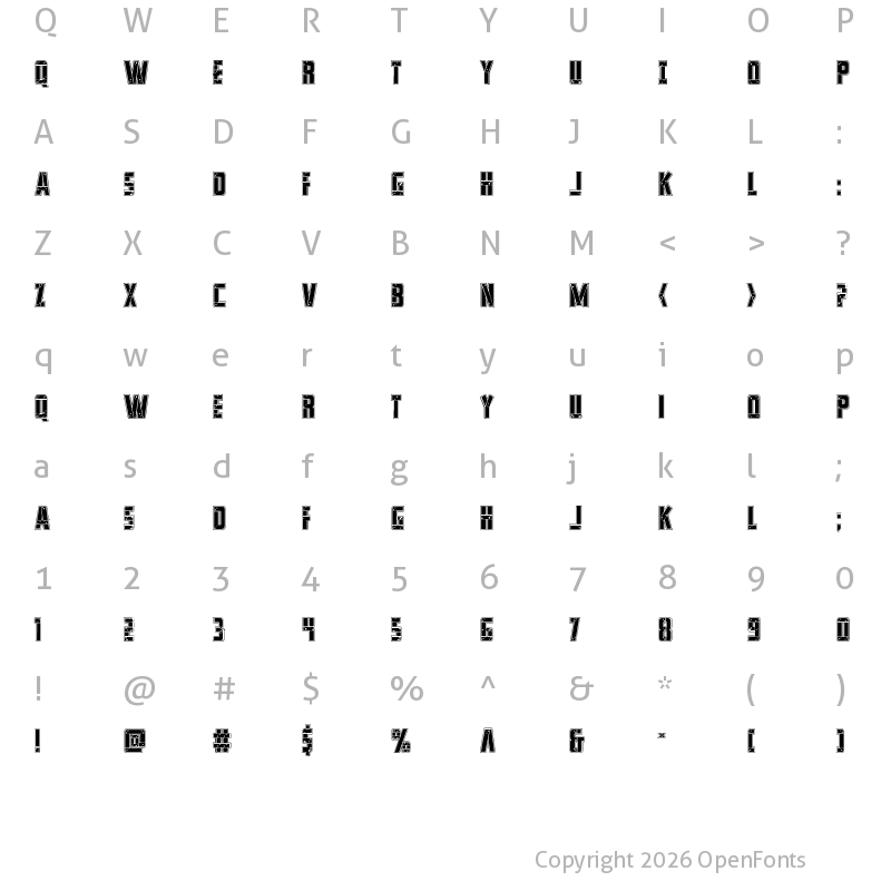 Character Map of Frank-n-Plank Academy Regular