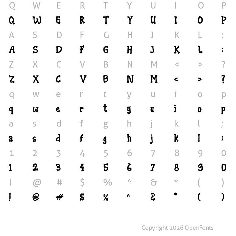 Character Map of Frankly Regular