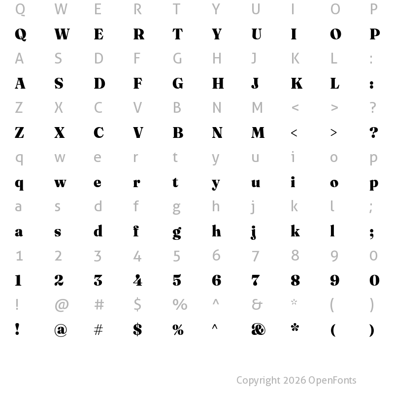 Character Map of Fraunces 72pt S000 Black